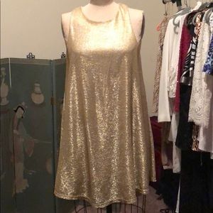 Gold mini dress